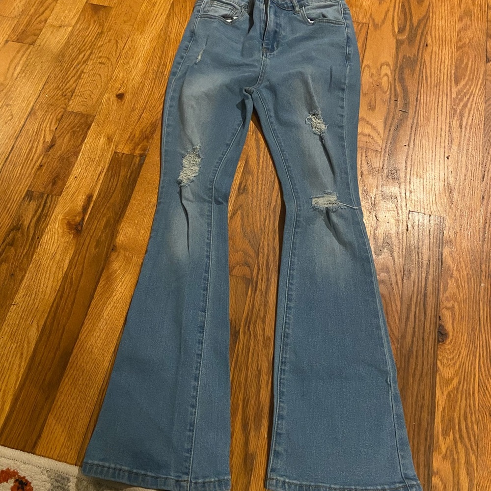 Girls Blue Flared Jeans